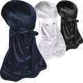 3pcs/Set Durag Silky Durags Pack for Men 360 Waves Men'S Bandana Satin Durag