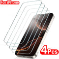 4Pcs Full Cover Tempered Glass For iPhone 17 16 15 14 13 12 11 Pro Max Mini Screen Protector For iPhone 7 8 Plus X XS XR Glass