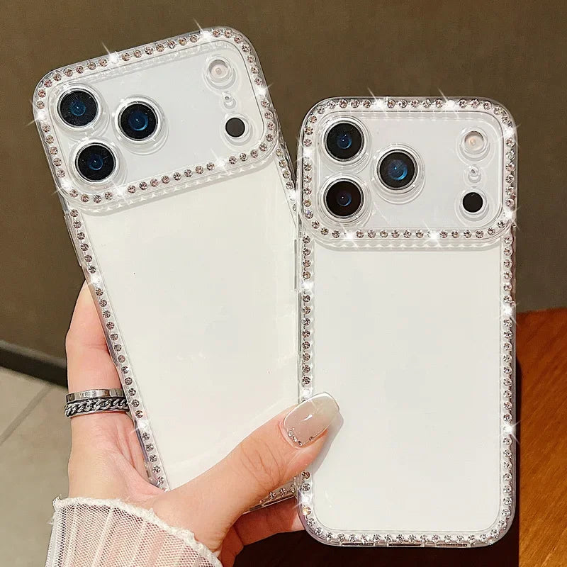 Silicone Diamond Phone Cases For iPhone 17 17Air Air 17Pro Pro Max 17ProMax ProMax Case Soft Transparent Cover Carcase Fundas