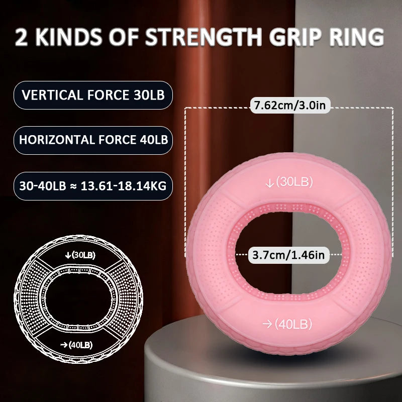 Silicone Hand Trainer Finger Gripper Ring Hand Power Gripper Ring Stress Relief Gym Home Workout Exercise Fitness Equipment