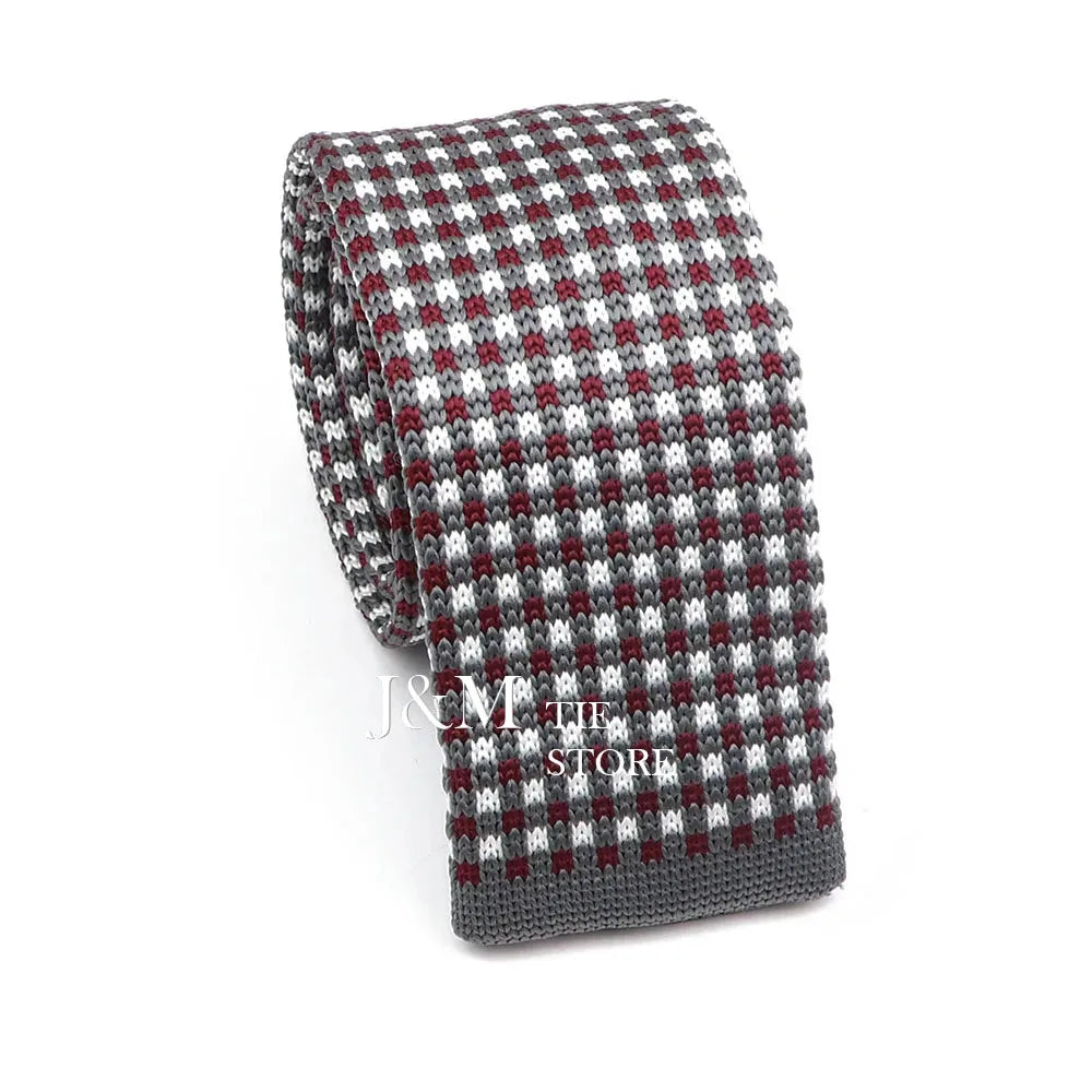 New Knit Ties For Men Casual Skinny Pink Blue Necktie Boys Girls Party Knitted Striped Neck Tie Wedding Groom Necktie Neck Wear