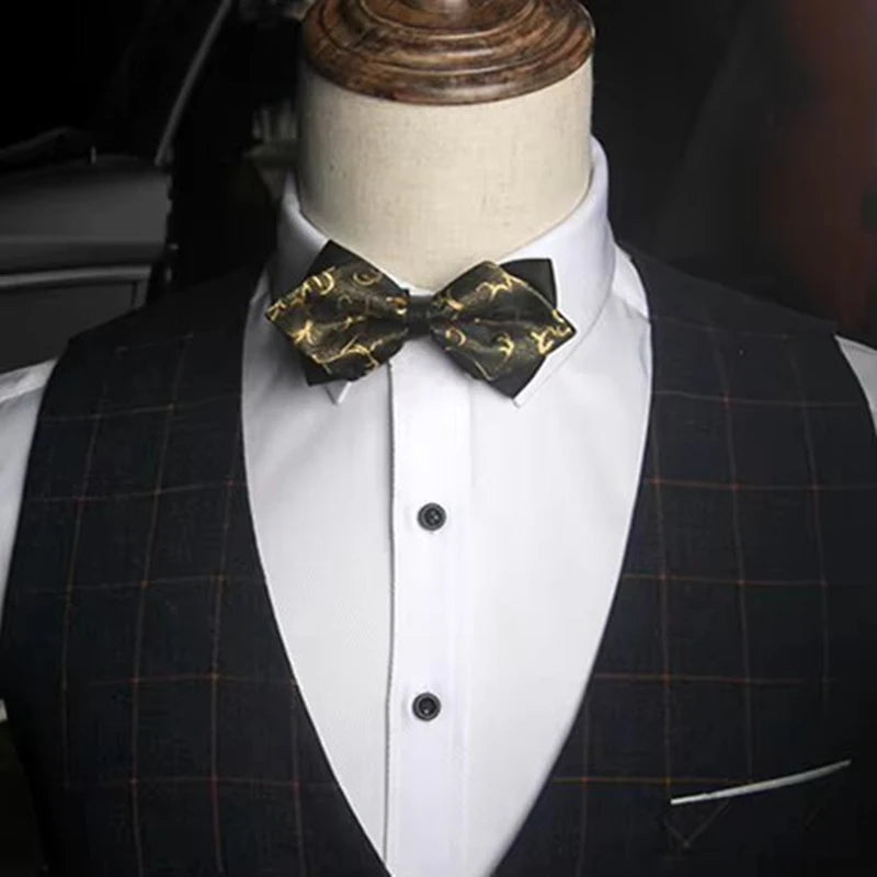 mens bow tie man luxury silver arrow red pointed black and gold fashion butterfly party wedding bow ties for men's boys bowtie