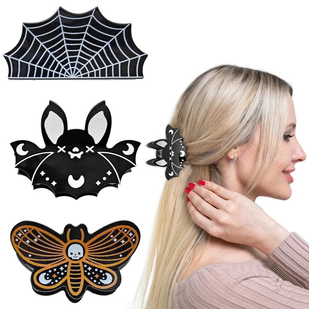 Cute Halloween funny hair accessories |  Cartoon Animal Ponytail Holder with Playful Moon & Star Design | Perfect for Halloween