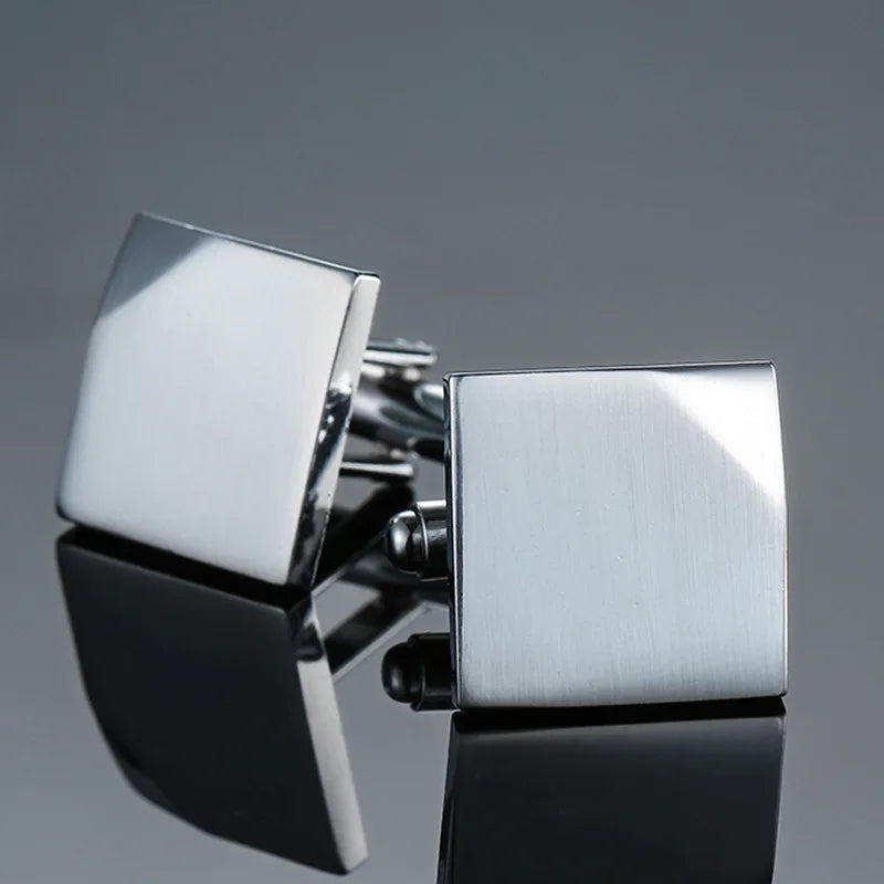 Cufflinks For Men Luxury Silvery Cuffs Retro Metal Cuff Links Mens French Square Button Shirts Business Jewelry Gift For Wedding