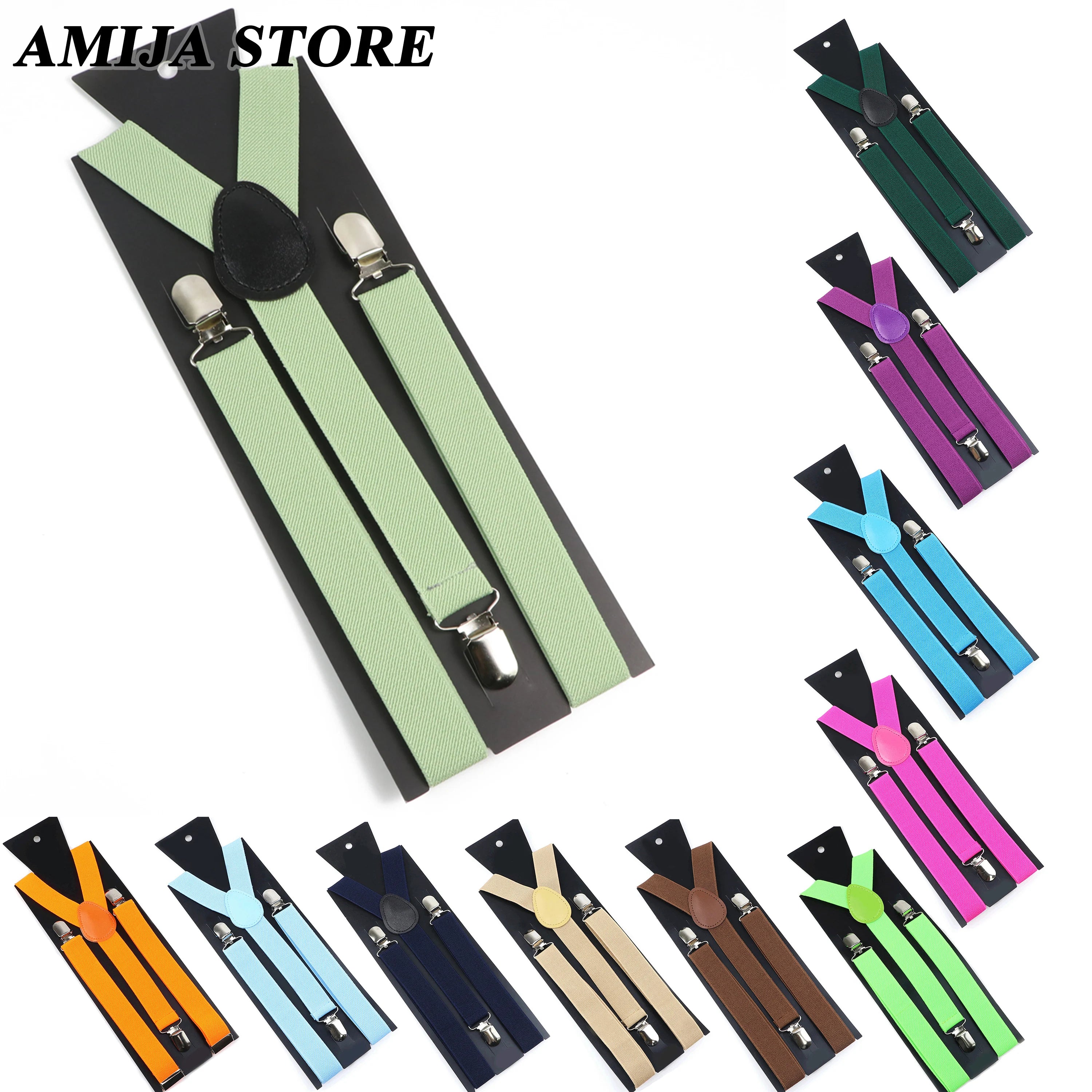 Suspenders For Men Sage Green Adult Suspender Man Shirt Women Wedding Apparel Party Solid Colors Suit Skirt With Braces Straps