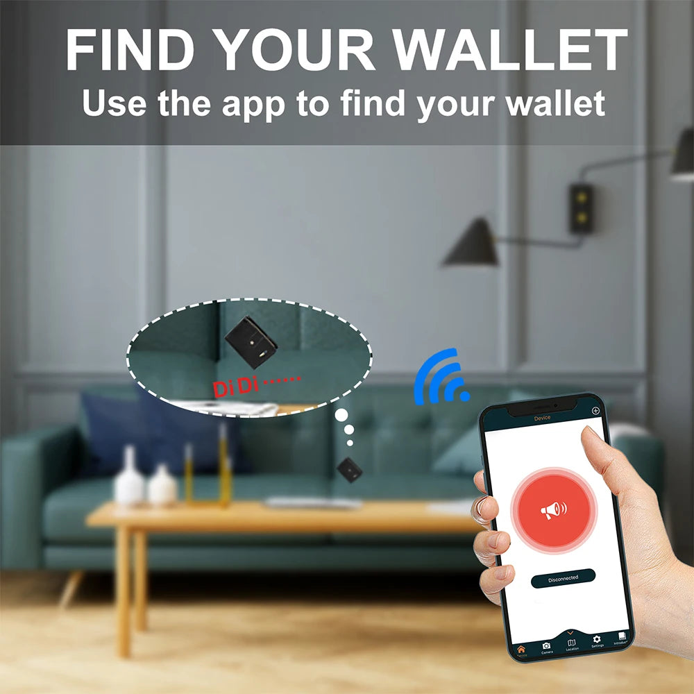 Wallet with Tracker Men Wallet anti Loss Android Magsafe Cüzdan Metal Cartera GPS Finder Boy Gift  smart wallet  with camera