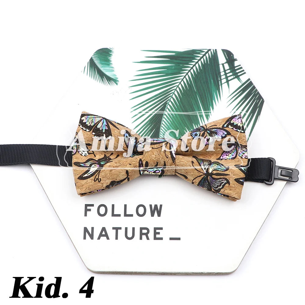 Novel Wooden Bow Tie For Man Women Cork Bowknot Retro Wood Handmade Bowties Daily Party Wedding Accessories Butterfly Wholesale
