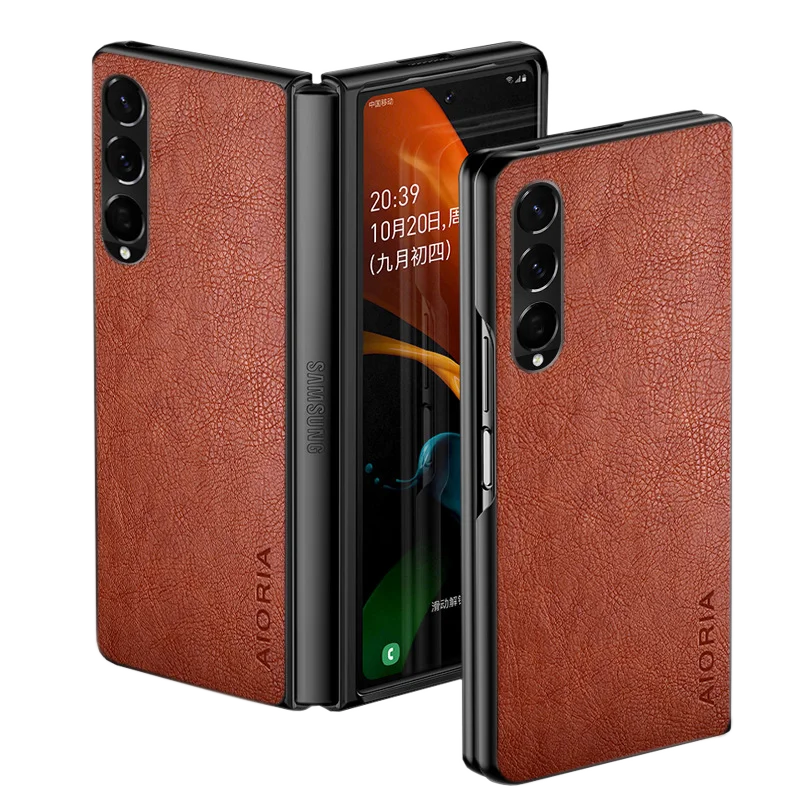 Case For Samsung Galaxy Z Fold 5 4 3 Fold5 Fold4 Fold3 Luxury Leather Business Cover For Samsung Galaxy Z Fold 4 Case