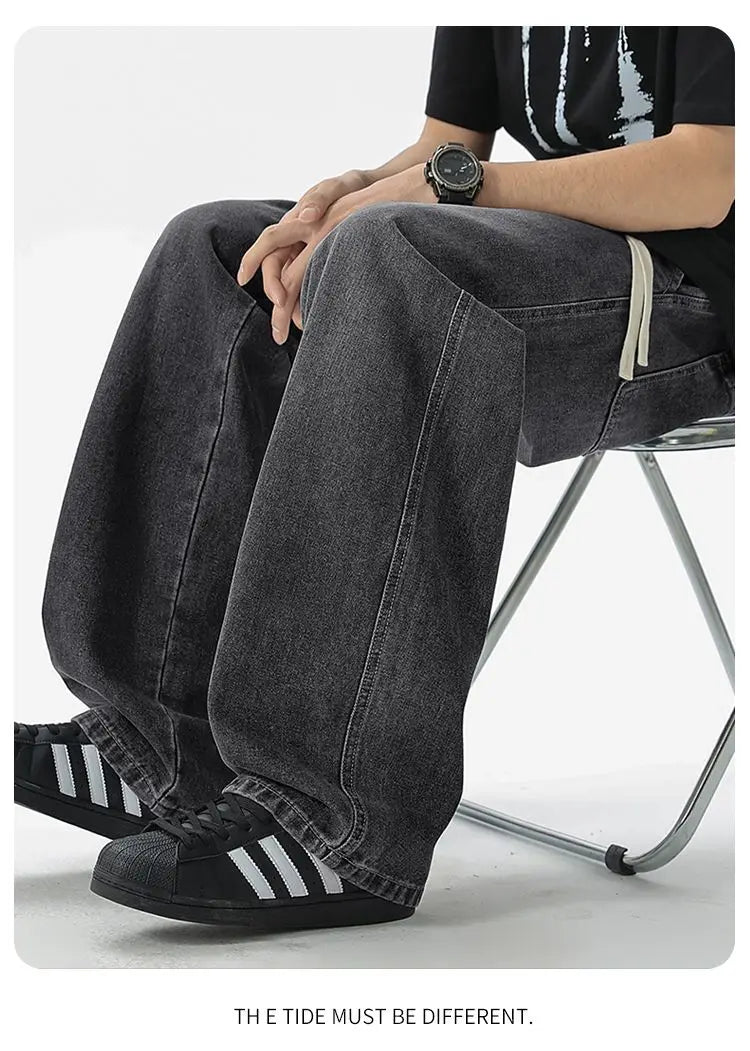 Straight Jeans 2026 New Men's Clothes Wide-leg Baggy Casual Trousers Fashion Hip-hop Loose Jeans Streetwear Male
