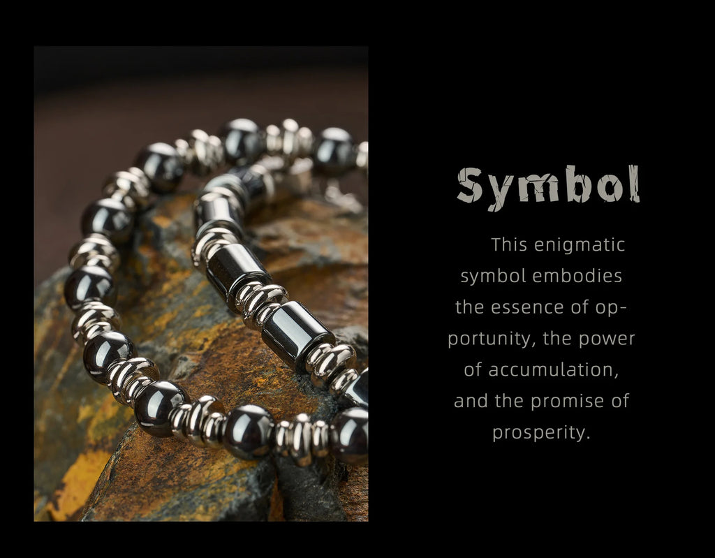 Men's Hematite Bracelet: Retro Chic, Minimalist Design, Cuban Chain Link, Niche Luxury Accessory.