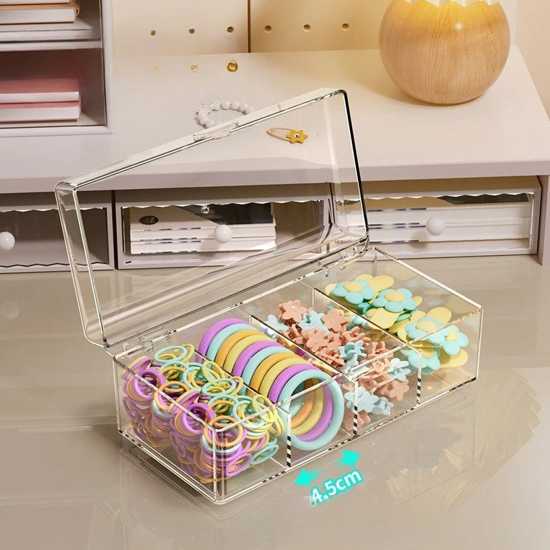 Hair Accessories Organizer Acrylic Storage Box Clear Hair Tie Organizer for Headband Cosmetic Storage Box Desk Jewelry Organizer