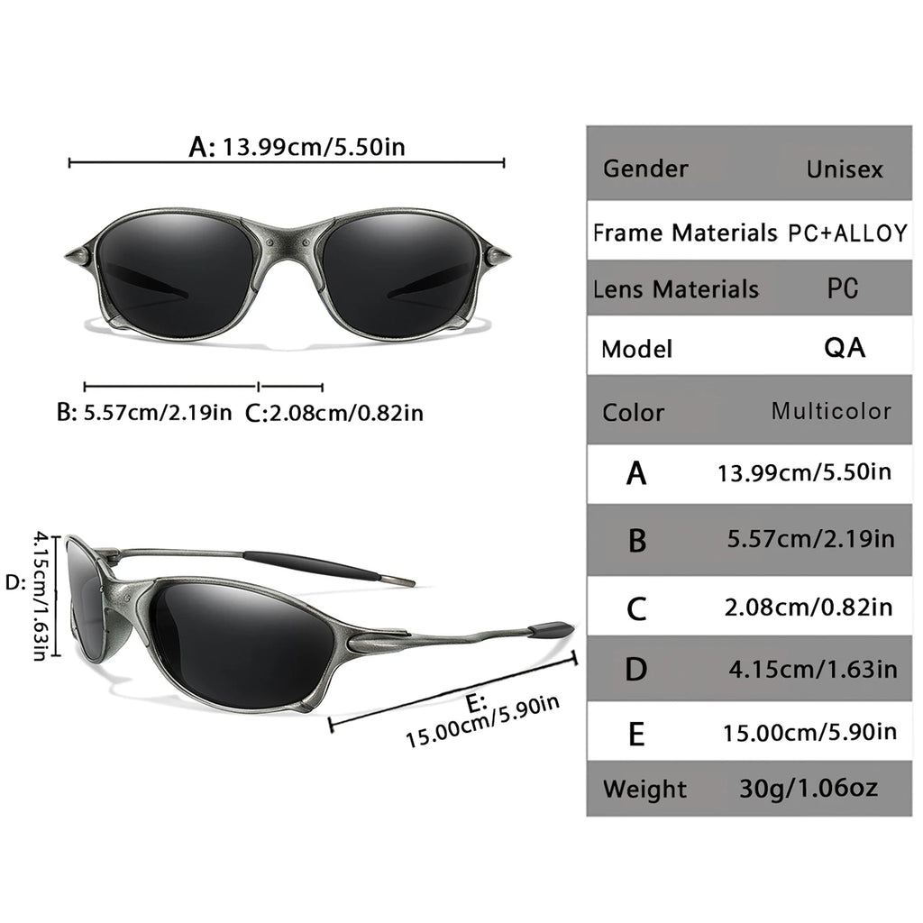 Men And Women Trendy Cycling Sunglasses Metal Shades With UV Protection for Outdoor Sports, Running, Hiking, Driving Travel