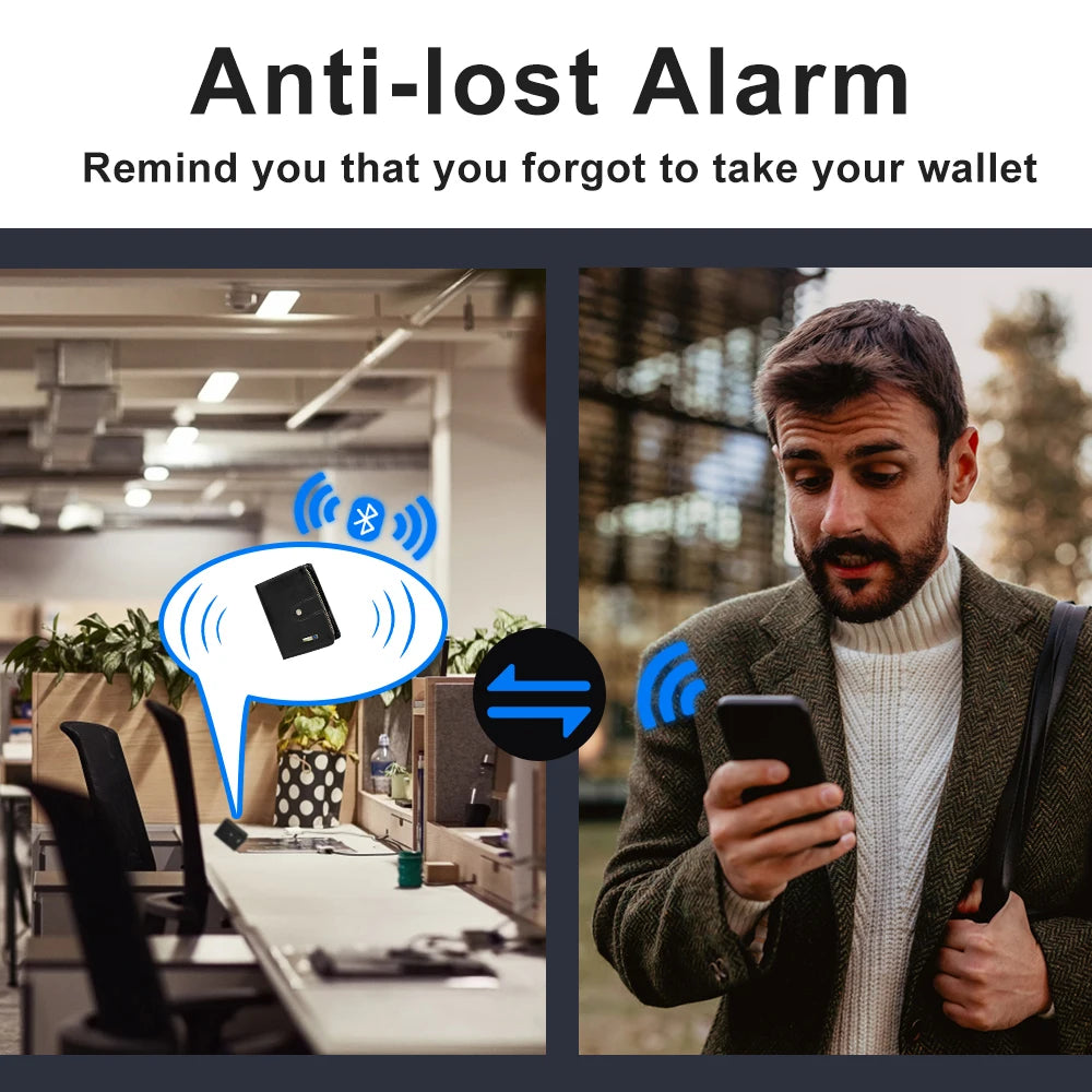 Wallet with Tracker Men Wallet anti Loss Android Magsafe Cüzdan Metal Cartera GPS Finder Boy Gift  smart wallet  with camera