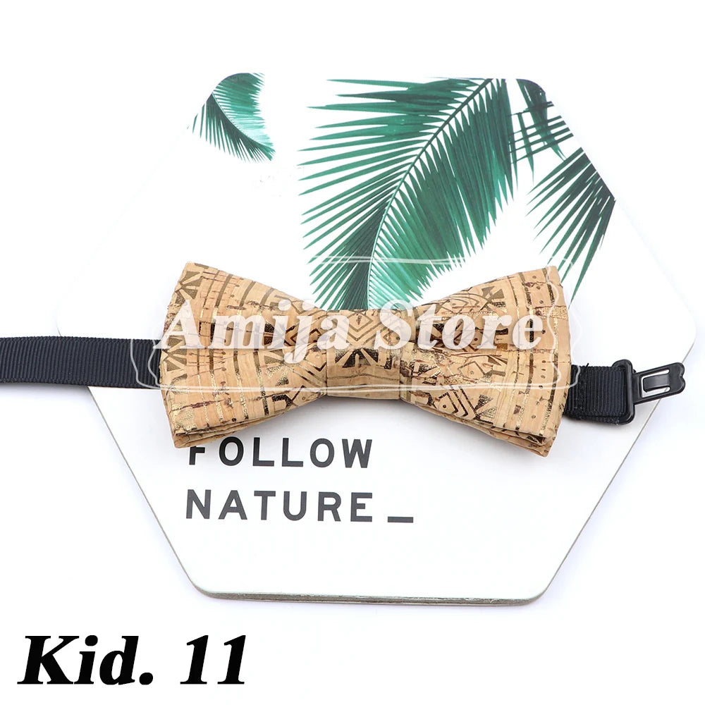 Novel Wooden Bow Tie For Man Women Cork Bowknot Retro Wood Handmade Bowties Daily Party Wedding Accessories Butterfly Wholesale