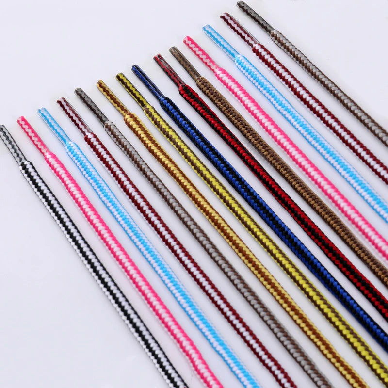 1Pair Round Striped Shoelace Outdoor Sports Shoelaces Sneaker Boots Laces Length 70cm/90cm/120cm/150cm