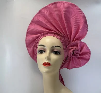 High Quality African Nigeria Gele Elegant Helmet With Stones Headband Turban Head Scarf Head-Hat Auto Gele Brand New Hats 7L631
