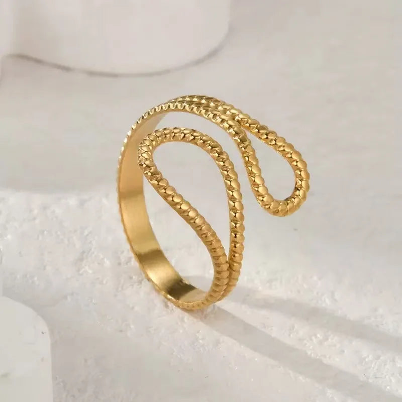 High End Waterproof Hollow Stainless Steel Finger Ring Trendy for Women Personalize Jewelry Wholesale