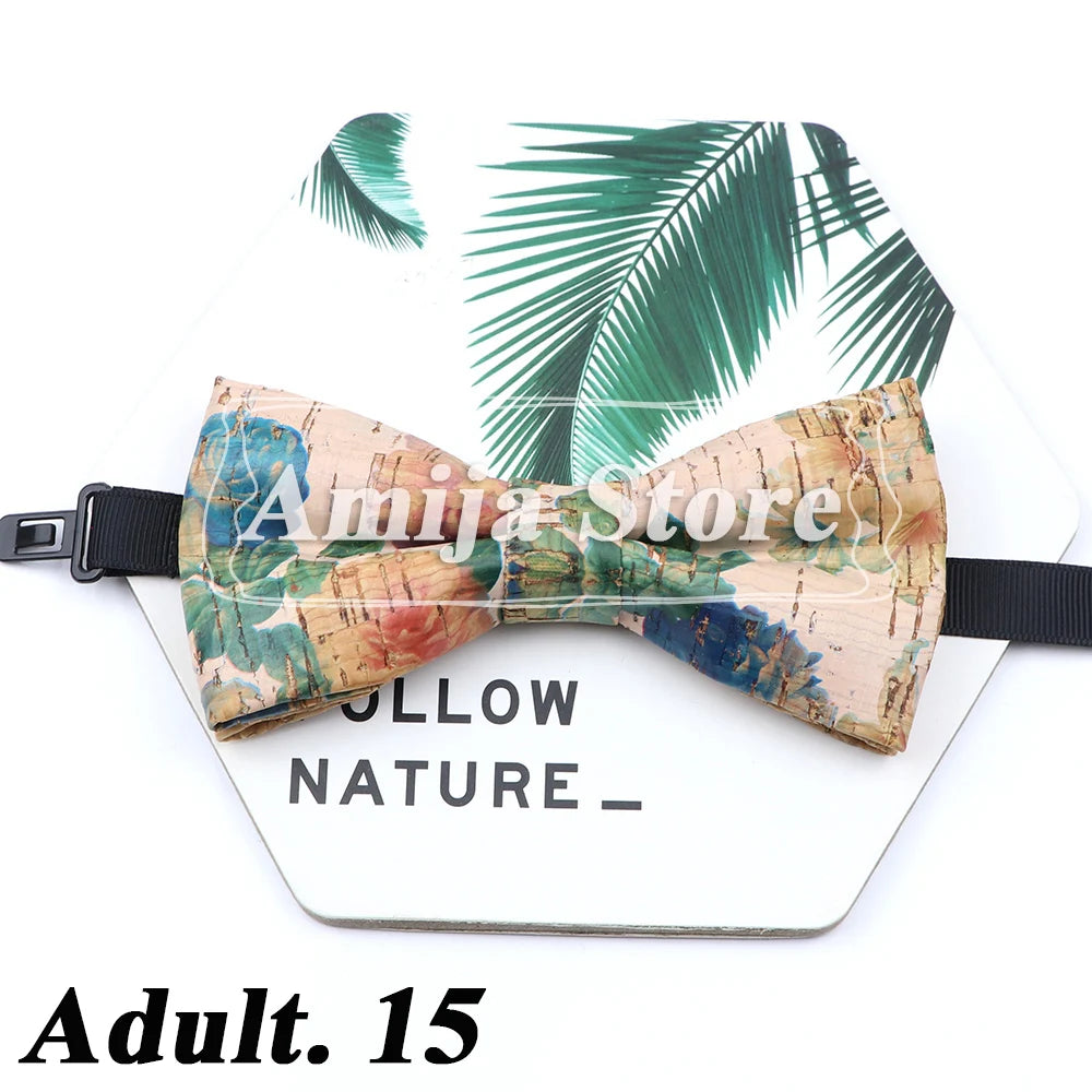 Novel Wooden Bow Tie For Man Women Cork Bowknot Retro Wood Handmade Bowties Daily Party Wedding Accessories Butterfly Wholesale