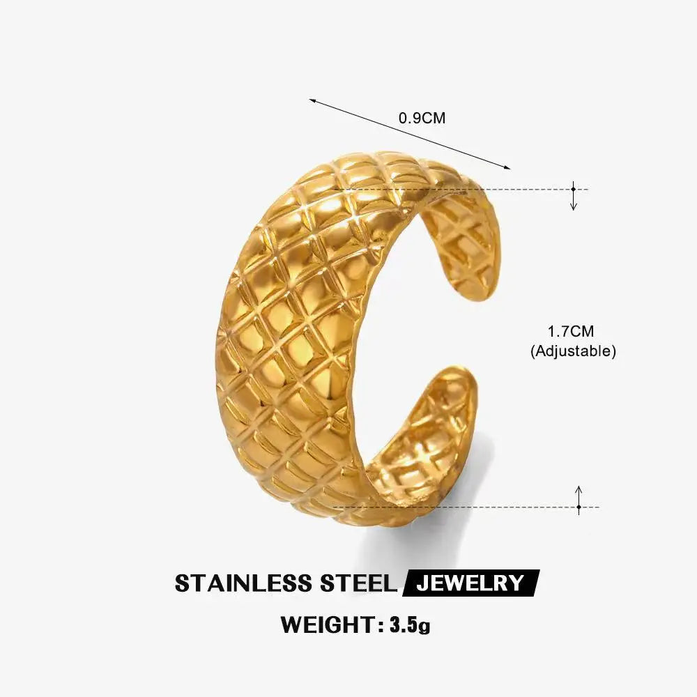High End Waterproof Hollow Stainless Steel Finger Ring Trendy for Women Personalize Jewelry Wholesale