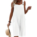 Suspender Style Jumpsuit Women's Sleeveless OverallSleeveless Loose Sleeveless Wide Leg Overall Solid Casual Daily Romper