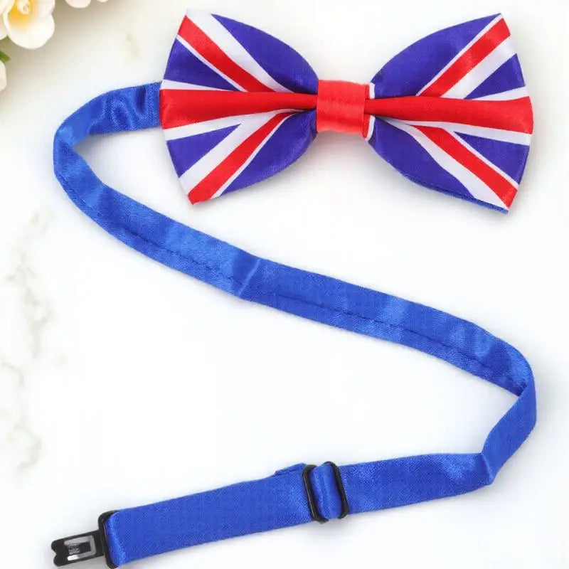 Men Uk Flag Bowtie Printed Big Patriotic Novelty Bowknot Casual Formal Business Wedding Graduation Tie Men Uk Flag Bowtie
