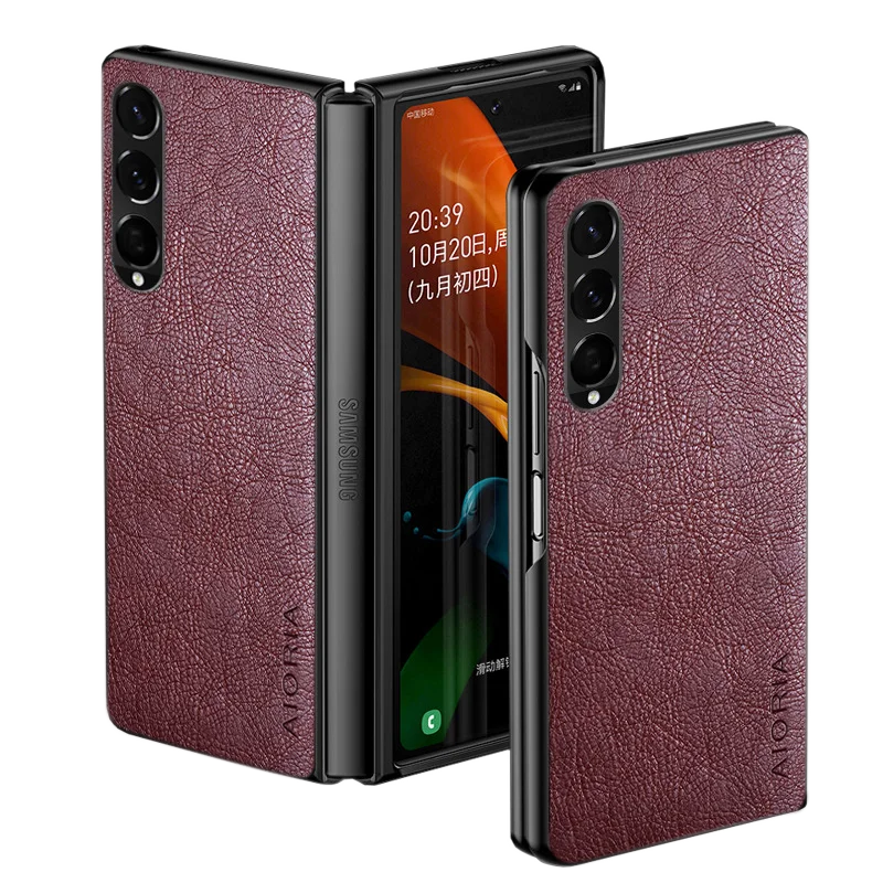 Case For Samsung Galaxy Z Fold 5 4 3 Fold5 Fold4 Fold3 Luxury Leather Business Cover For Samsung Galaxy Z Fold 4 Case