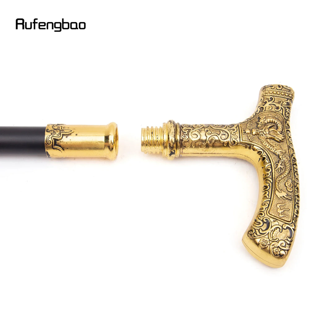 Golden Dragon Luxury Pattern Walking Stick Party Fashion Elegant Walking Stick Decorative Cospaly Cane Knob Crosier 89cm