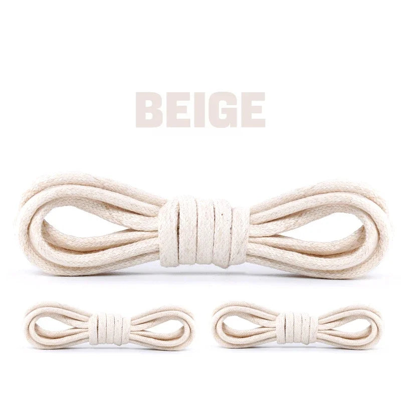 1Pair Cotton Waxed Shoelaces Round Rope Shoe laces Boots Laces for Shoes Waterproof Leather Shoelace 60/80/100/120/140/180cm