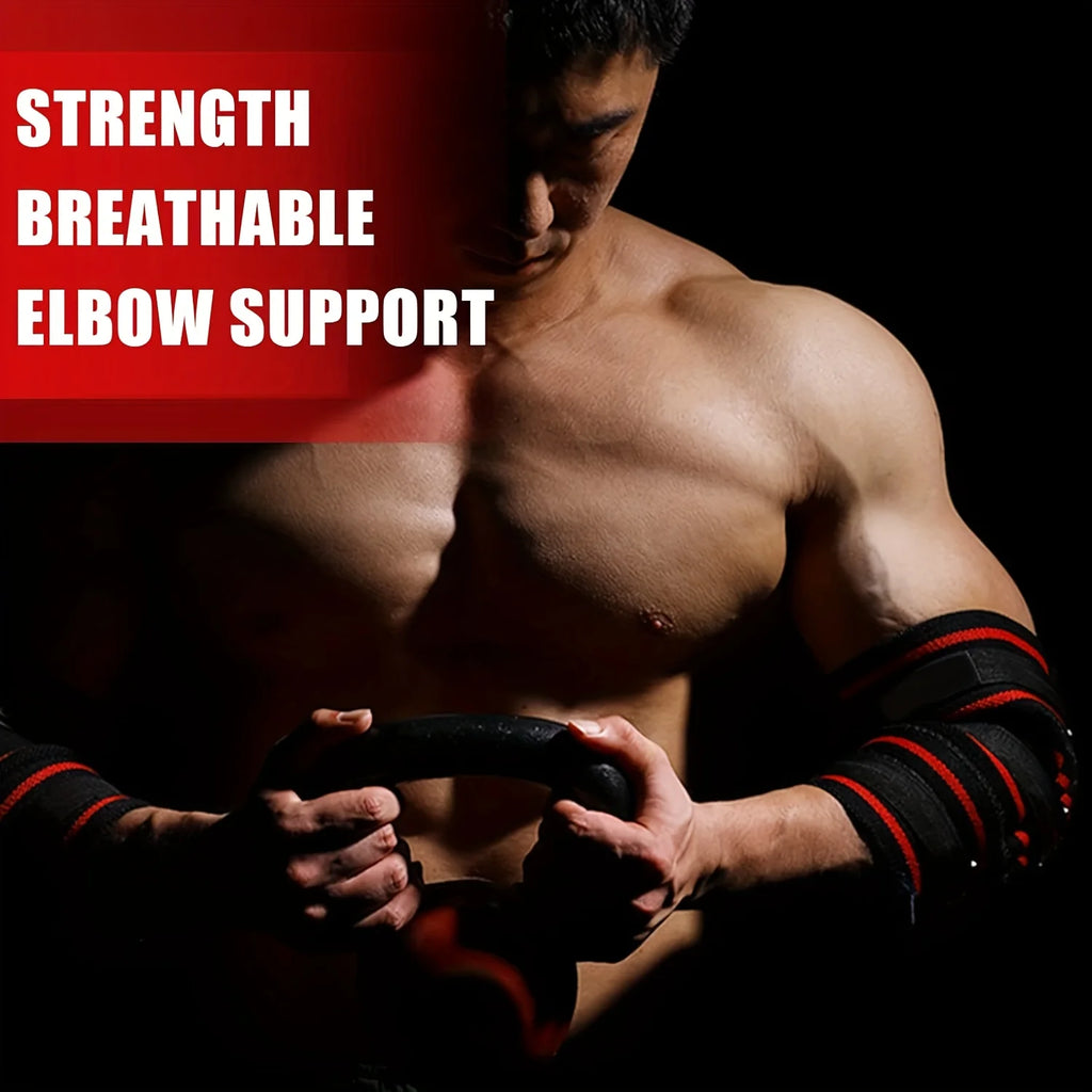 3-Section Segmented Elbow Sleeves for Weightlifting Strength Elbow Sleeves Gym Adjustable Elbow Wrap for Deadlift Powerlifting