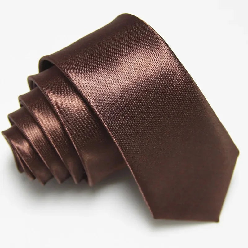 Solid Color Fashion Necktie 5CM Skinny Slim Narrow Ties for Man Black Red Blue Patterns Necktie For  Woman JK Necktie