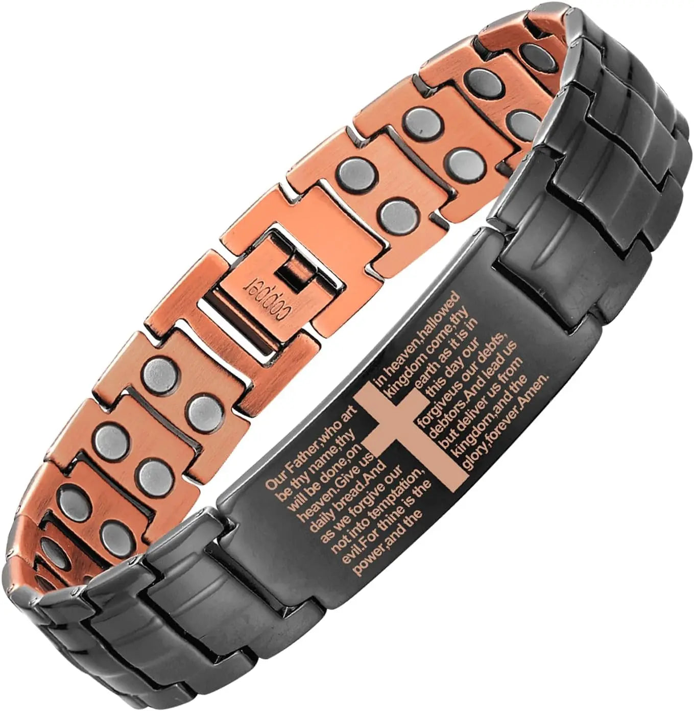 Pure Copper Bracelet for Men, Cross Copper Magnetic Bracelet with Ultra Strength Magnets, Adjustable Jewelry Box Christmas Gifts