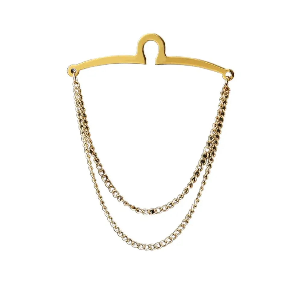 Vintage Men Tie Clip Shirt Chain Buckle U-Shaped Tie Clips Chain Jewelry Business Banquet Wedding Formal Tie Necktie Accessories