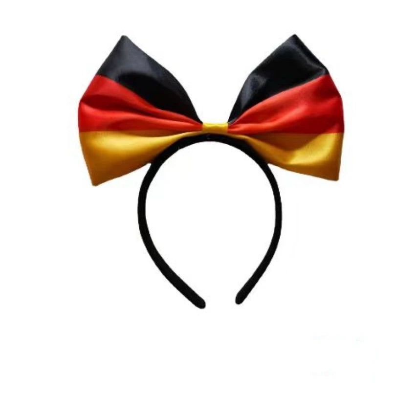 1pcs Flag Pattern Bow Headband Netherlands, Australia, South Korea, France, United States, United Kingdom, Canada, Italy