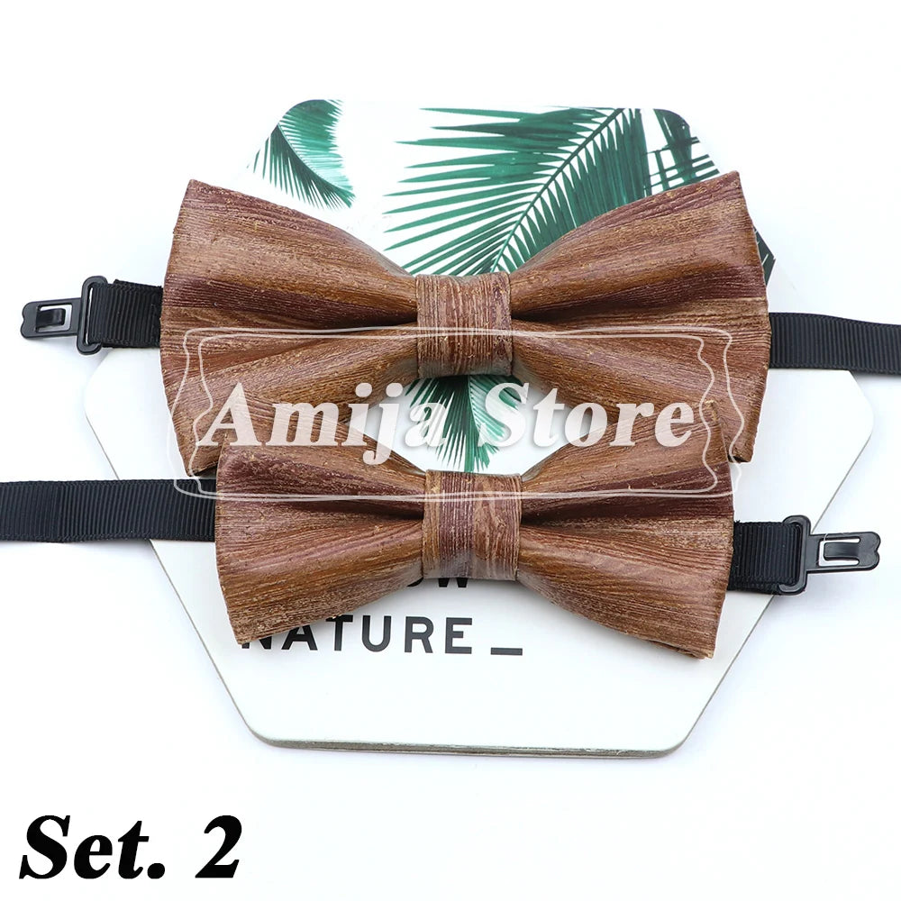 Novel Wooden Bow Tie For Man Women Cork Bowknot Retro Wood Handmade Bowties Daily Party Wedding Accessories Butterfly Wholesale