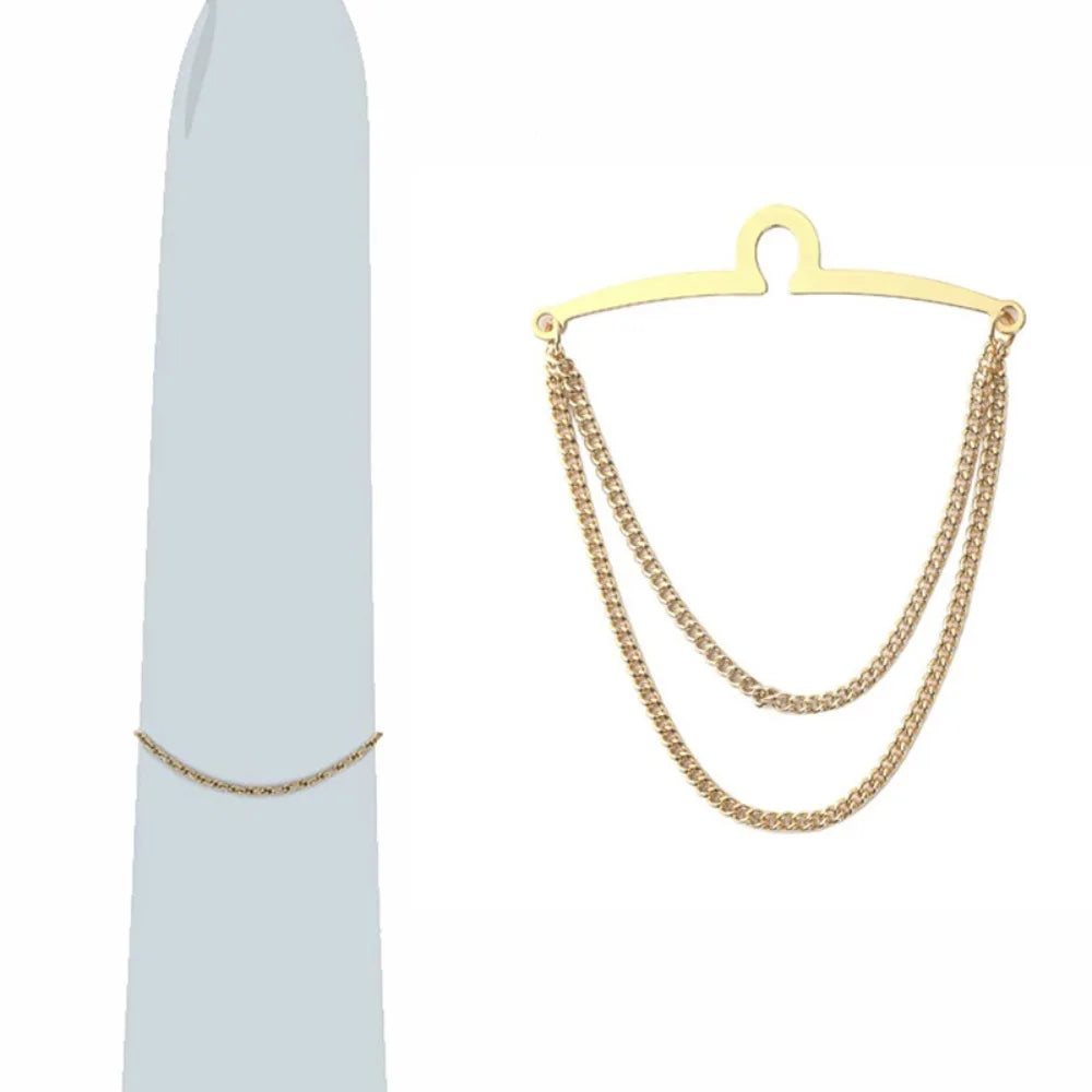 Vintage Men Tie Clip Shirt Chain Buckle U-Shaped Tie Clips Chain Jewelry Business Banquet Wedding Formal Tie Necktie Accessories