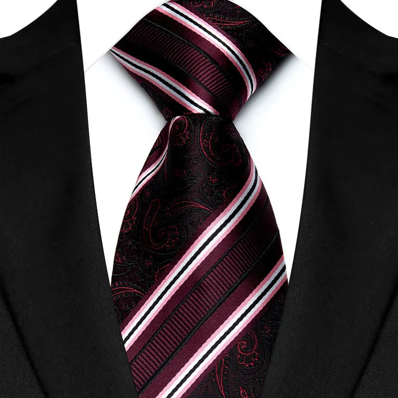 8CM Men's Ties Necktie For Man Wedding Business Party Stripes Striped Jacquard Woven Neck Tie Daily Wear Accessories Gift