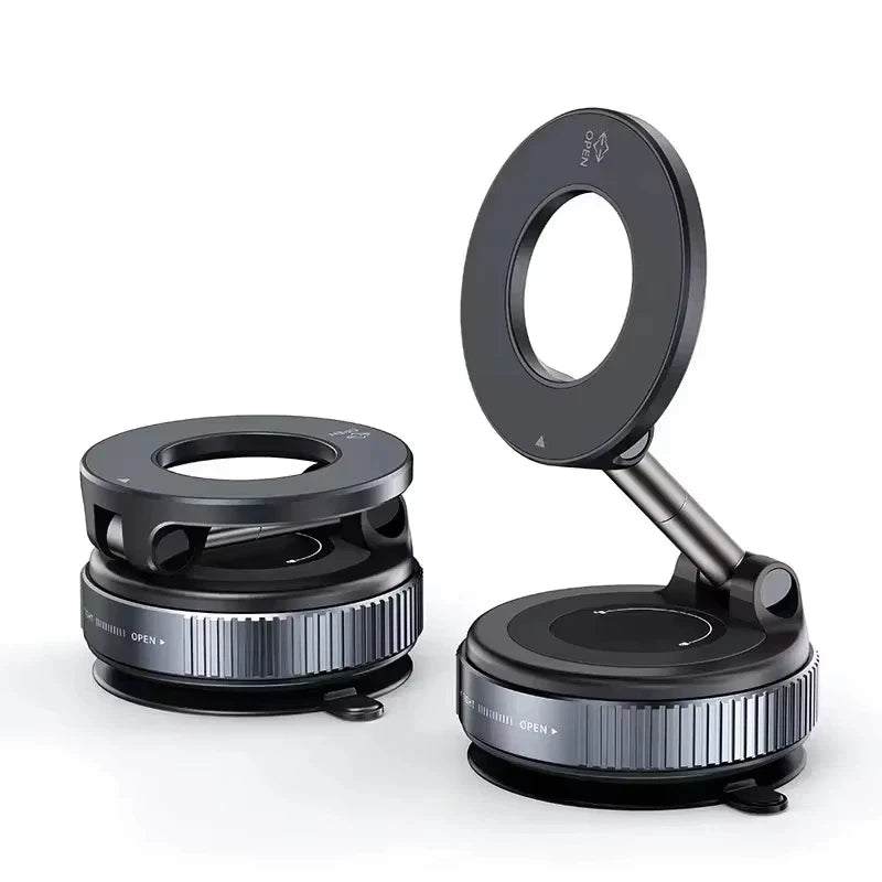 Rotating Folding Magnetic Phone Holder Vacuum Suction Mag Stand for Car Navigation Gym Kitchen - Universal GPS Streaming Bracket