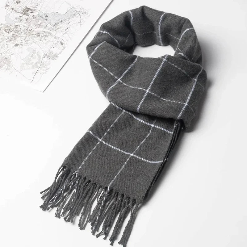 2026 New Winter Men Scarf Keep Warm Cashmere Scarves Casual Brand Designer Pashmina Neckerchief Tassel Business Shawl Wrap
