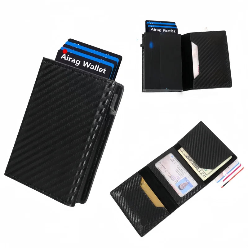 Wallet Card Holde  Pop Up PU Case,  Smart, RFID Blocking, Minimalist, Front Pocket 9-14 Card Capacity | ID Window | Cash Slot