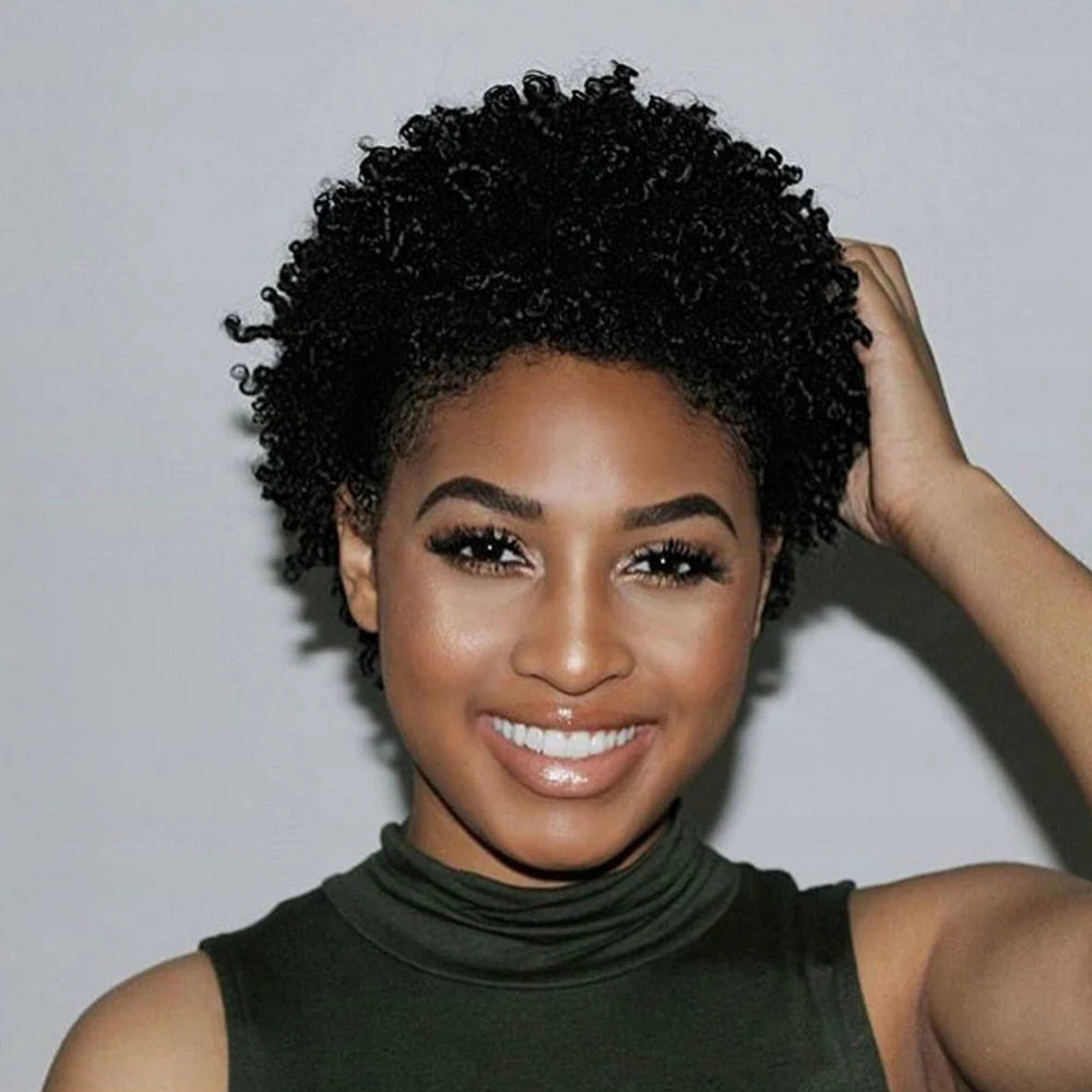 Short Curly Pixie Wigs Human Hair 100% Glueless Wig 13X4 Lace Front Wig Natural Realistic Tangle Free For Women Daily Wear