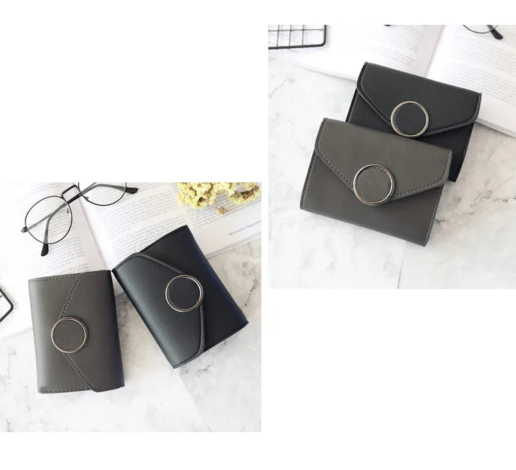 Wholesale Women Wallet Three Fold 0 Letter Lady Student Purse Cute Fashion Wallet Credit Card Bank Card Bus Card Purse Gifts