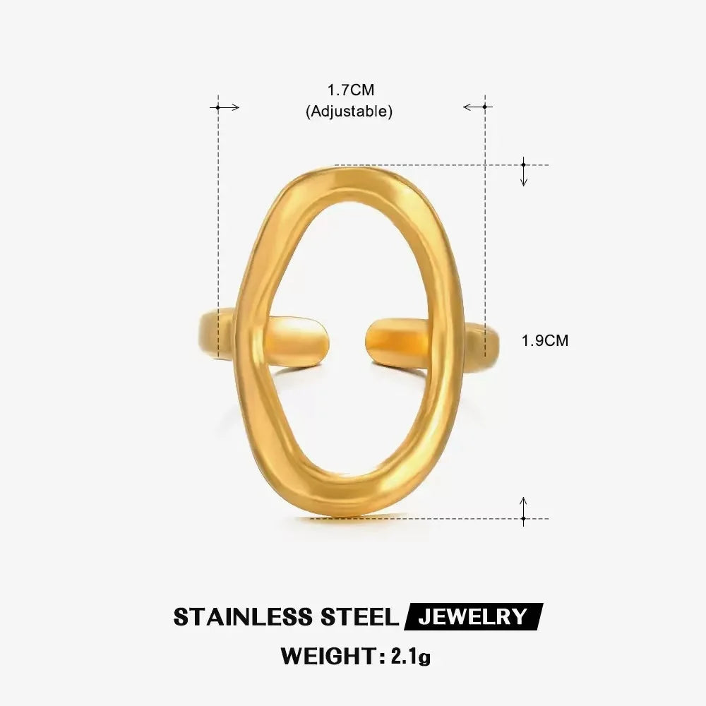 High End Waterproof Hollow Stainless Steel Finger Ring Trendy for Women Personalize Jewelry Wholesale