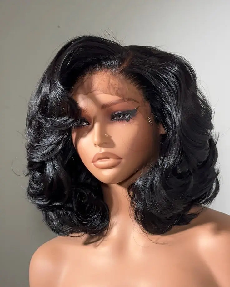 Egg Curly Bob Human Hair Wig Super High Density Wig HD Transparent 4x4 Lace Closure Wig Brazilian Wigs For Black Women Wigs BPHW
