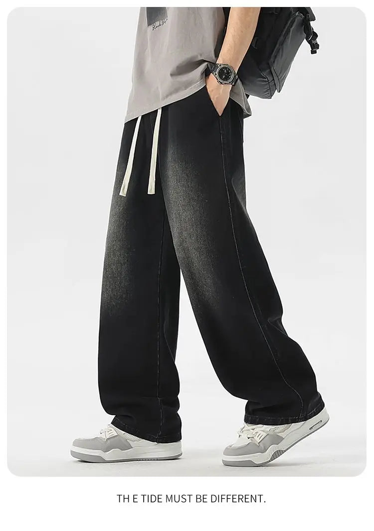 Straight Jeans 2026 New Men's Clothes Wide-leg Baggy Casual Trousers Fashion Hip-hop Loose Jeans Streetwear Male