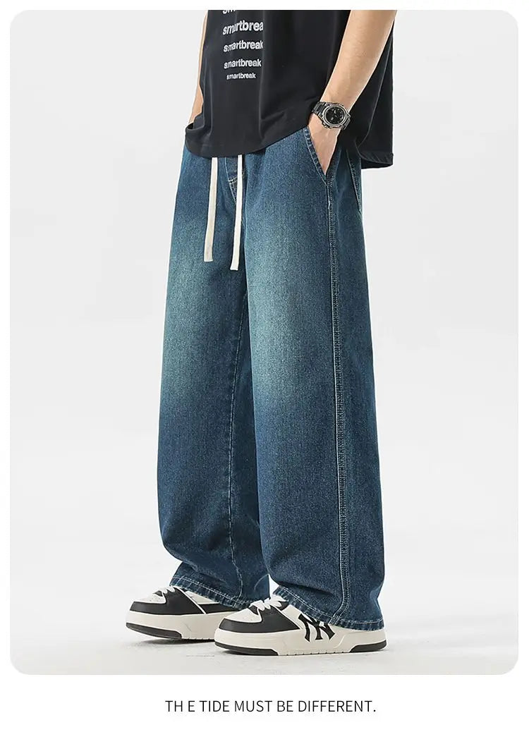 Straight Jeans 2026 New Men's Clothes Wide-leg Baggy Casual Trousers Fashion Hip-hop Loose Jeans Streetwear Male