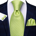 Hi-Tie Burgundy Blue Striped Men Elegant Necktie Handkerchief Cufflinks for Tuxedo Fashion Classic Silk Luxury Tie for Man