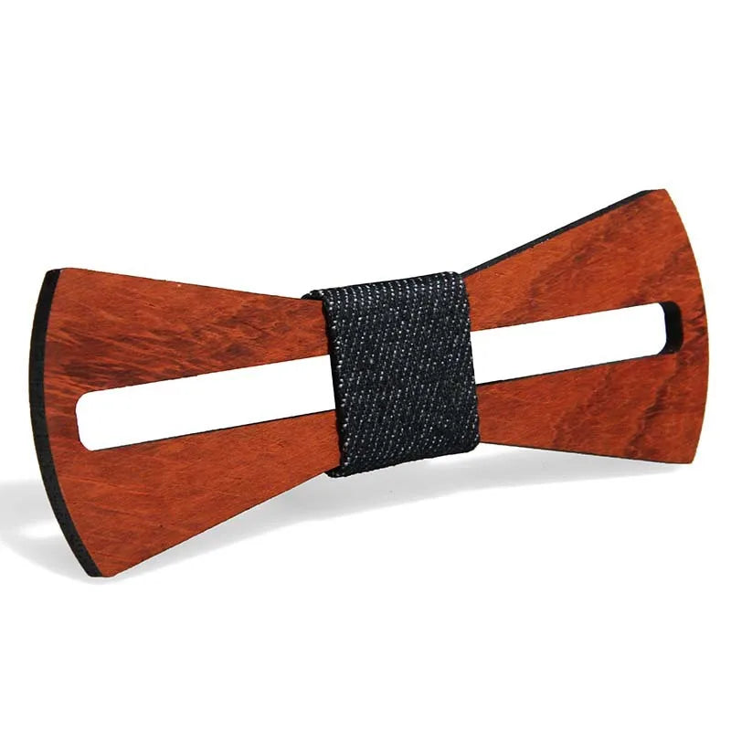 Fashion Wooden Bow Tie For Men Unisex Hollow Out Carved Retro Wooden Neck Ties Adjustable Strap Vintage Bowtie Gravata Corbatas