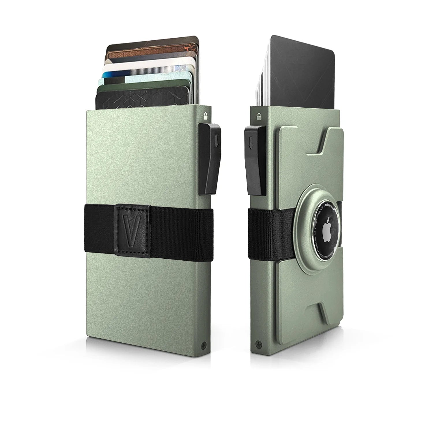 Smart Metal AirTag Wallet for Men: Slim Holder, RFID Blocking, Minimalist Pop-Up Card Design - Secure Tracking Accessory