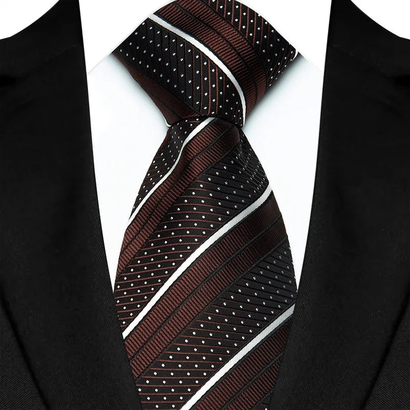 8CM Men's Ties Necktie For Man Wedding Business Party Stripes Striped Jacquard Woven Neck Tie Daily Wear Accessories Gift