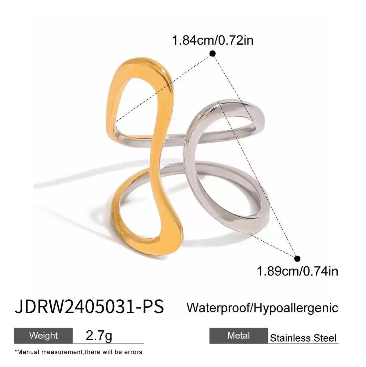 High End Waterproof Hollow Stainless Steel Finger Ring Trendy for Women Personalize Jewelry Wholesale
